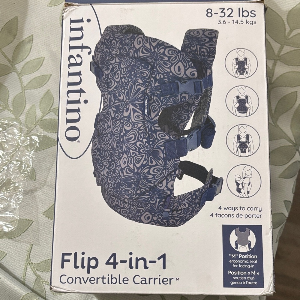 Infantino Blue Floral Convertible Carrier